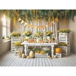 Canlı Renklerle Dolu Sarı-Beyaz Çiçekler Arka Plan 200X150CM, Stüdyo Fonu