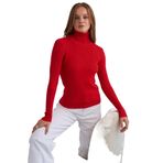 Canli4Y High Neck Top Kırmızı Uzun Kollu Balıkçı Yaka Kadın Kazak