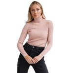 Canli4Y High Neck Top Pembe Uzun Kollu Balıkçı Yaka Kadın Kazak