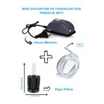 Canlipetshop Mini Akvaryum ve Fanuslar Için Temizlik Sistemi (Hava Motoru+Hortum+Pipo Filtre) Komple Set