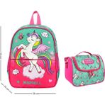 Canloor canlor Waddell Little Horse Unicorn Kombin Anaokul Kreş Sırt Çantası ve Termal Beslenme Çantası - 2 Adet - Mint Yeşil