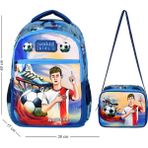 Canloor Waddell Lisanslı Futbol Temalı Ilkokul Sırt Çantas, Beslenme Çantası - SIRT ÇANTASI - Açık Mavi - 40*17*30CM
