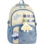 Canloor Waddell Lisanslı Mavi Yıldız Desenli Günlük Sırt Çantası,peluş Oyuncak Hediyeli Okul Sırt Çantası - SIRT ÇANTASI - 36*17*46CM