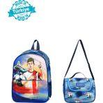 Canloorwaddell Lisanslı Futbol Temalı Okul Öncesi Anaokul,kreş Erkek Çocuk Sırt Çantası - Açık Mavi - SIRT ÇANTASI - 33*24*10 CM