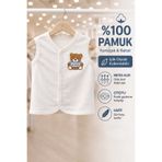 canmana kids&baby %100 Pamuk Yenidoğan Bebek Yelek Çıtçıtlı İnce İçlik Yelek Günlük Rahat
