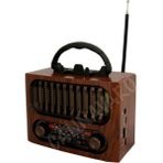 Cannavaro CM-1966 Bt Nostaljik Radyo, Şarjlı ve Pilli, 3 Bandlı Fm Radyo+Aux+Usb+Tf Kartlı Mp3 Çalar - Kahverengi