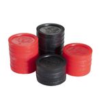 Cannon Sports Siyah ve Kırmızı Dama Yedek Parçaları - Plastik ve Masa Oyunu için İstiflenebilir
