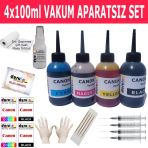Canon (E404 E414 E464 E474 E484)Pg 46 Cl 56 Kartuş Mürekkep Dolum Seti 4X100ml Renk