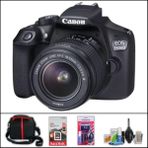 Canon Eos 1300 D + 18-55 mm Lens Dslr Fotoğraf Makinesi (Çanta + 32 GB Sd Kart + Temizlik Kiti Hediyelidir) - Siyah