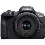 Canon Eos R100 4K / 24,1mp Aps-C Aynasız Dijital Fotoğraf Makinesi, Rf-S 18-45MM F4.5-6.3 Is Stm Lensli -Siyah