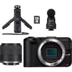 Canon Eos R50 V 4K ve 24,2 Mp Aps‑c Rf‑s 14‑30 mm F4‑6.3 Is Stm Vlogging Lens Kitine Sahip Aynasız Dijital Fotoğraf Makinesi – Siyah