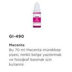 Canon GL-490M Kırmızı G1400 G2400 G3400 Tanklı Murekkep