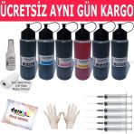 Canon Mg6250 Mg8150 Mg8170 Mg8250 6X500ml Muadil Mürekkep Seti Duruınk 6 Renk Kartuş Dolum Mürekkebi
