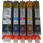 Canon Mg6450 Mg6600 Mg6650 Uyumlu Kolay Dolan Kartuş 5 Renk Dolu