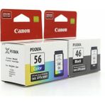 Canon Pg-46 /cl-56 Pixma E404/E414/E464/E484 Siyah ve Renkli Kartuş - Renkli - Siyah