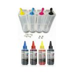Canon Pixma E414 /canon Pg-46/cl-56 Siyah Ve Renkli Kartuş İle Uyumlu 4 Renk Bitmeyen Kartuş Tankı + 4 Renk 100 Ml Mürekkep Seti