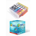 Canon Pixma Mg5450 PGI-550 CLI-551 Uyumlu Kolay Dolan (Dolabilen Tıpalı Otoreset) Kartuş Seti - 5 Renk (Tam Dolu), KLT-132034