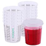 CANOPUS Çok amaçlı boya karıştırma kabı, kapaklı, boya, polyester, epoksi ve reçine için, 360 ml (12'li paket) plastik bardak, plastik ölçüm kabı, 3 kapaklı, laboratuvar ve boyama aksesuarı, boya