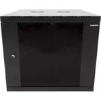Canovate Eko Serisi 9U 540x550 mm Yan Panelli Tek Gövdeli Siyah Duvar Tipi Kabinet
