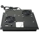 Canovate RAL9005 Termostatlı Siyah 2'li Rack Kabinet Fan Modülü