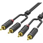Canpay Bilgisayar ve Ses Sistemleri Için 2 Rca Jack Girişi ve Çıkışıyla Çok Yönlü 1.8metre Aux Ses Kablosu - Siyah
