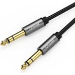 Canpay Gitar, Mixing Console, Ses Sistemleri Için 6.35MM Jack Aux Audio Kablo (1 Metre Sabit Hifi Ses) - Siyah