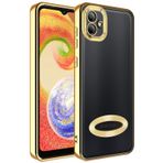 Canpay Samsung Galaxy A04 Kılıf Case, Logo Serisi, Şeffaf, Kamera Korumalı, Renkli Çizgi Tasarım