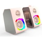 Canpay Taşınabilir Rgb Işıklı Kablosuz Bluetooth Speaker Hoparlör Güçlü Ses 11 Farklı Renkli Işık Atmosferi - Pembe