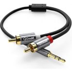 Canpay Telefon Bilgisayar Televizyon, Ses Sistemleri Için 3.5mm Jack ve 2'li Rca Aux Ses Kablosu (5 Metre) - Siyah