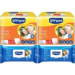 Canped Emici Külot Pants Hasta Yetişkin Bezi L - Büyük - Large 14 Adet - Temizleme Havlusu (4Lü Set)