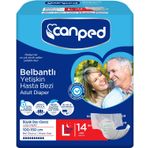 Canped Yetişkin Bel Bantlı Gece 14 Adet L Büyük Boy Hasta Bezi