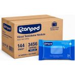 Canped Yetişkin Vücut Temizleme Islak Mendil Havlu 24 Yaprak Seyahat Boy 144 Lü Set (3456 Yaprak) - Beyaz
