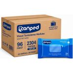 Canped Yetişkin Vücut Temizleme Islak Mendil Havlu 24 Yaprak Seyahat Boy 96 Lı Set (2304 Yaprak) - Beyaz
