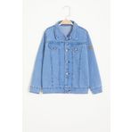 Cansın Mini 15525 Mavi Düğmeli Erkek Çocuk Jean Ceket