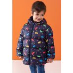 Cansın Mini Araba Desenli Kapüşonlu Erkek Çocuk Şişme Mont 1-5 Yaş 19489
