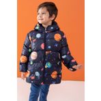 Cansın Mini Erkek Çocuk Gezegen Desenli Kapşonlu Şişme Mont 1-5 Yaş 19490