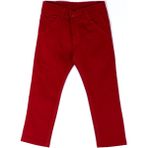 Cansın Mini Erkek Çocuk Kırmızı Slim Fit 2-7 Yaş Keten Pantolon 377-2 - 5 - 6 Yaş