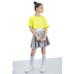 Cansın Mini Gri Beli Lastikli Fitilli Kız Çocuk Tenis Eteği 21043