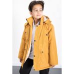 Cansın Mini Hardal İçi Kürklü Çıkarılabilir Kapüşonlu Basic Erkek Çocuk Şişme Mont 21440