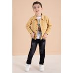 Cansın Mini Hardal Jean Ceketli Pantolonlu Erkek Çocuk 3lü Takım 20014