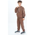 Cansın Mini Kahve Original Yazılı Hırkalı Erkek Çocuk Eşofman Takımı 19484 - 7 - 8 Yaş - Kahverengi