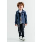 Cansın Mini Mavi Jean Ceketli Erkek Çocuk Pantolonlu 3lü Takım 17707 - 1 - 2 Yaş