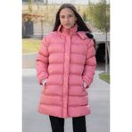 Cansın Mini Pembe İçi Kürklü Çıtçıtlı Kapüşonlu Kız Çocuk Şişme Mont 21319