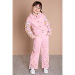 Cansın Mini Pembe Nakış Detaylı Kolları Dantel Kız Çocuk Alt Üst Takım 20336 - 5 - 6 Yaş