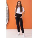 Cansın Mini Siyah Bel Ve Paça Lastikli Basic Kız Çocuk Okul Eşofman Altı 16248