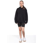 Cansın Mini Siyah Kanguru Cepli Basic Şardonlu Kız Çocuk Kapüşonlu Sweatshirt 21207