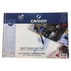 Canson 35X50 cm Spiralli Resim Defteri 200 Gr. 15 Yaprak - Karışık-Çok Renkli - standart