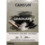 Canson A3 Çizim Bloğu (Çizim Defteri) Graduate Mix Media Gri 30 Yaprak 220 Gram 400110372