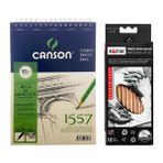 Canson A5 Boy Eskiz Defteri Fatih Dereceli Kalem Seti