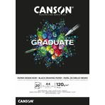 Canson Graduate - C400110386 çizim kağıdı - çizim bloğu, DIN A4, 20 yaprak, 120 g/m², siyah